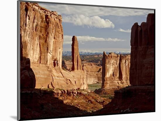 Courthouse Towers and Park Avenue, Arches National Park, Utah, USA-null-Mounted Photographic Print