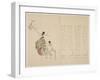 Courtier and His Servant Viewing Flowering Plum, C.1818-Shibata Git?-Framed Giclee Print