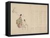 Courtier and His Servant Viewing Flowering Plum, C.1818-Shibata Git?-Framed Stretched Canvas