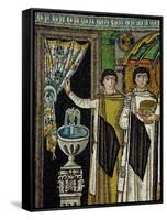 Courtiers by a Fountain (Mosaic)-Byzantine-Framed Stretched Canvas