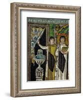 Courtiers by a Fountain (Mosaic)-Byzantine-Framed Giclee Print