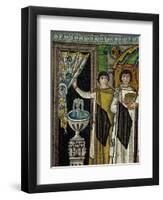 Courtiers by a Fountain (Mosaic)-Byzantine-Framed Giclee Print