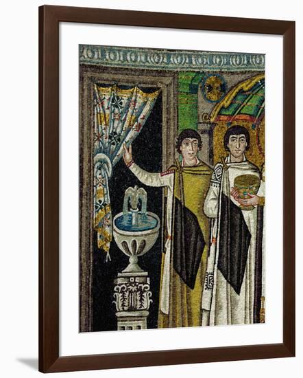 Courtiers by a Fountain (Mosaic)-Byzantine-Framed Giclee Print