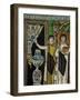 Courtiers by a Fountain (Mosaic)-Byzantine-Framed Giclee Print