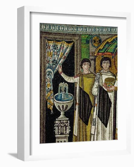 Courtiers by a Fountain (Mosaic)-Byzantine-Framed Giclee Print