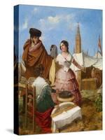 Courting at a Ring-Shaped Pastry Stall at the Seville Fair-Rafael Benjumea-Stretched Canvas