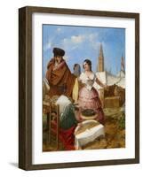 Courting at a Ring-Shaped Pastry Stall at the Seville Fair-Rafael Benjumea-Framed Giclee Print