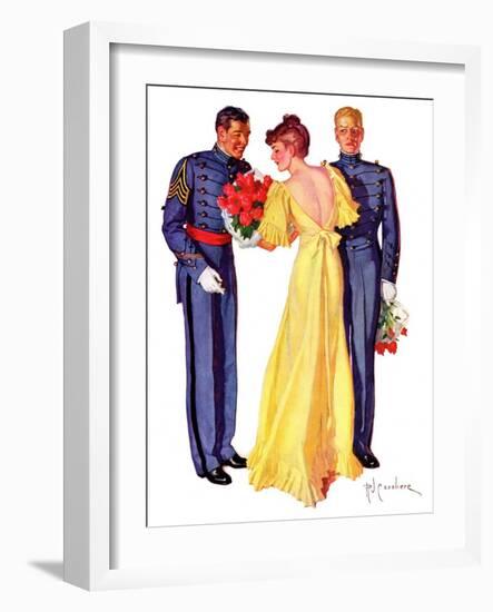 "Courting Cadets,"May 16, 1936-R.J. Cavaliere-Framed Premium Giclee Print