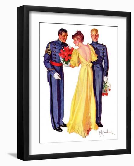 "Courting Cadets,"May 16, 1936-R.J. Cavaliere-Framed Giclee Print