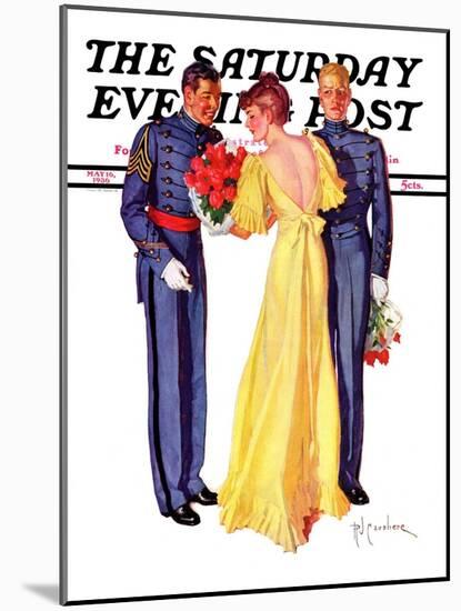 "Courting Cadets," Saturday Evening Post Cover, May 16, 1936-R.J. Cavaliere-Mounted Giclee Print