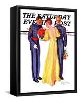 "Courting Cadets," Saturday Evening Post Cover, May 16, 1936-R.J. Cavaliere-Framed Stretched Canvas