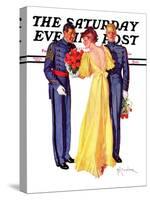 "Courting Cadets," Saturday Evening Post Cover, May 16, 1936-R.J. Cavaliere-Stretched Canvas