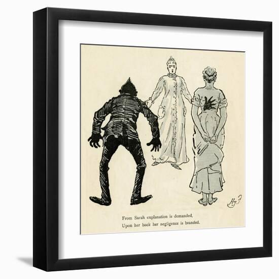 Courting Couple- Caught in the Act-Harry Furniss-Framed Art Print