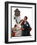 "Courting under the Clock at Midnight", March 22,1919-Norman Rockwell-Framed Giclee Print