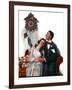 "Courting under the Clock at Midnight", March 22,1919-Norman Rockwell-Framed Giclee Print