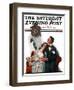 "Courting under the Clock at Midnight" Saturday Evening Post Cover, March 22,1919-Norman Rockwell-Framed Giclee Print