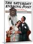 "Courting under the Clock at Midnight" Saturday Evening Post Cover, March 22,1919-Norman Rockwell-Mounted Giclee Print