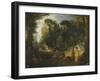 Courtly Gathering in a Park, 1712-1713-Jean Antoine Watteau-Framed Giclee Print