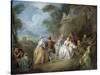 Courtly Scene in a Park, C.1730-35-Jean-Baptiste Joseph Pater-Stretched Canvas