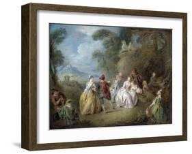 Courtly Scene in a Park, C.1730-35-Jean-Baptiste Joseph Pater-Framed Giclee Print