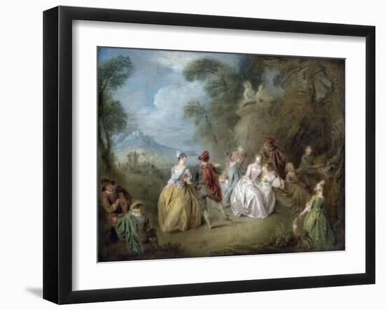 Courtly Scene in a Park, C.1730-35-Jean-Baptiste Joseph Pater-Framed Giclee Print