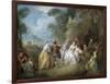 Courtly Scene in a Park, C.1730-35-Jean-Baptiste Joseph Pater-Framed Giclee Print