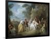 Courtly Scene in a Park, C.1730-35-Jean-Baptiste Joseph Pater-Framed Giclee Print