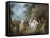 Courtly Scene in a Park, C.1730-35-Jean-Baptiste Joseph Pater-Framed Stretched Canvas