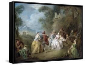 Courtly Scene in a Park, C.1730-35-Jean-Baptiste Joseph Pater-Framed Stretched Canvas