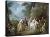 Courtly Scene in a Park, C.1730-35-Jean-Baptiste Joseph Pater-Stretched Canvas
