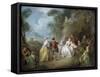 Courtly Scene in a Park, C.1730-35-Jean-Baptiste Joseph Pater-Framed Stretched Canvas