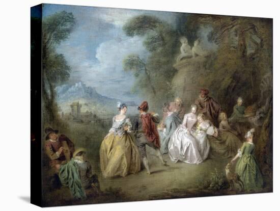 Courtly Scene in a Park, C.1730-35-Jean-Baptiste Joseph Pater-Stretched Canvas