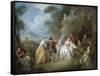 Courtly Scene in a Park, C.1730-35-Jean-Baptiste Joseph Pater-Framed Stretched Canvas