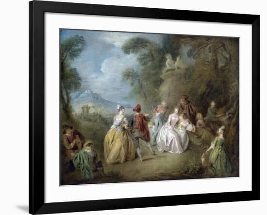Courtly Scene in a Park, C.1730-35-Jean-Baptiste Joseph Pater-Framed Giclee Print