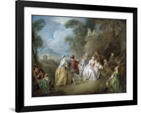 Courtly Scene in a Park, C.1730-35-Jean-Baptiste Joseph Pater-Framed Giclee Print