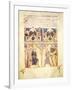 Courtly Scene, Miniature from the Florence School, Italy 12th Century-null-Framed Giclee Print