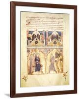 Courtly Scene, Miniature from the Florence School, Italy 12th Century-null-Framed Giclee Print