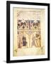 Courtly Scene, Miniature from the Florence School, Italy 12th Century-null-Framed Giclee Print