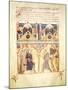 Courtly Scene, Miniature from the Florence School, Italy 12th Century-null-Mounted Giclee Print