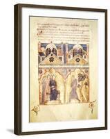 Courtly Scene, Miniature from the Florence School, Italy 12th Century-null-Framed Giclee Print