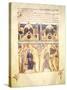 Courtly Scene, Miniature from the Florence School, Italy 12th Century-null-Stretched Canvas