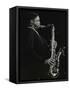 Courtney Pine Playing Tenor Saxophone at the Forum Theatre, Hatfield, Hertfordshire, 8 April 1987-Denis Williams-Framed Stretched Canvas