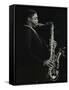 Courtney Pine Playing Tenor Saxophone at the Forum Theatre, Hatfield, Hertfordshire, 8 April 1987-Denis Williams-Framed Stretched Canvas