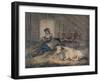 'Courtship in a Cowshed', c1801-Julius Caesar Ibbetson-Framed Giclee Print