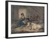 'Courtship in a Cowshed', c1801-Julius Caesar Ibbetson-Framed Giclee Print