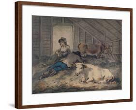 'Courtship in a Cowshed', c1801-Julius Caesar Ibbetson-Framed Giclee Print
