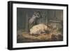 'Courtship in a Cowshed', c18th century-Julius Caesar Ibbetson-Framed Giclee Print