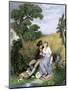 Courtship in a Field of Barley, from a Poem by Robert Burns-null-Mounted Giclee Print