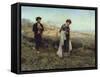 Courtship-Francesco Paolo Michetti-Framed Stretched Canvas