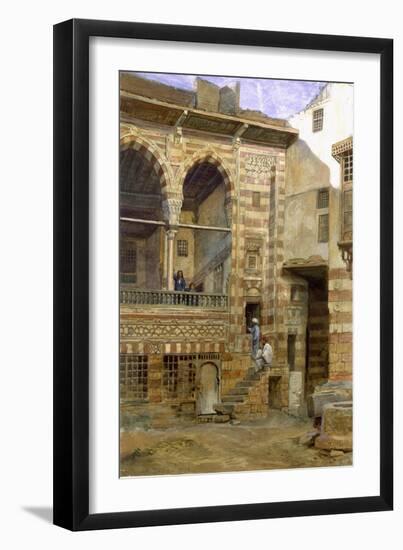 Courtyard, Al Hosh, in the House of Shiekh Sadat, Cairo, 1873-Frank Dillon-Framed Giclee Print